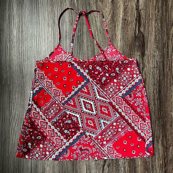 Hollister Women's XS Bandana Print Racer Back Adjustable Spaghetti Tank Blouse - Picture 4 of 4